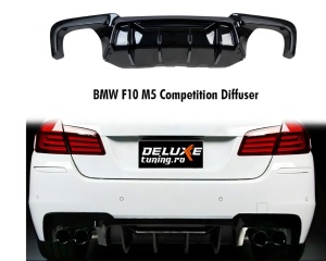 Difuzor de aer cu evacuare dubla stanga si dreapta compatibil BMW Seria 5 F10 2010-2017, M5 Competition Design, culoare negru lucios - Img 2