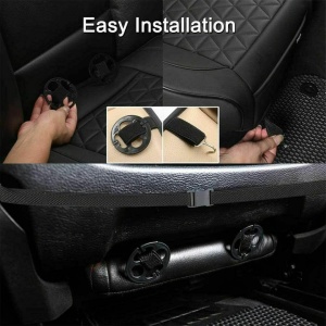 Husa scaun auto individuala, pentru fata, piele ecologica, negru cu cusatura rosie - Img 3