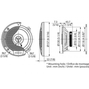 KFC-S1366 DIFUZOARE COAXIALE KENWOOD DE 13CM, 30W RMS - Img 2
