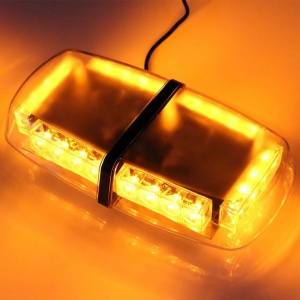 Mini rampa Girofar LED Cu Magnet, 12V, 24W, IP65, 31x16x7 cm, culoare portocalie - Img 3