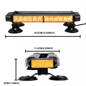 Mini Rampa Girofar lungime 40 cm, LED, cu magnet, culoare portocalie - Img 2