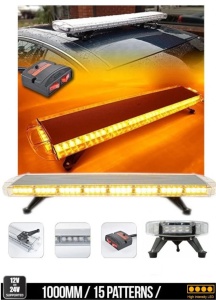 Rampa Girofar lungime 129 cm, 88 LED, 12-24V, culoare portocalie - Img 3