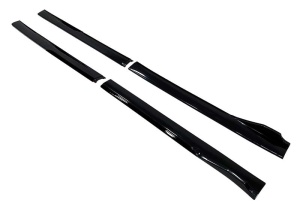 Set 2 Prelungiri praguri tuning 210 cm, negru lucios cu buza neagra - Img 2