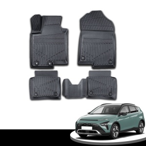 Set covorase auto cauciuc Hyundai Bayon 2021->, forma tavita 3D - Img 4