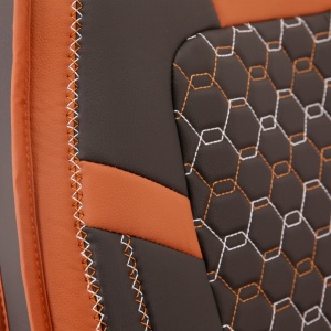 Set huse scaune auto piele ecologica negru cu maro, universale, fata-spate, Diamond Design - Img 3