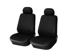 Set huse scaune auto, universale, fata 2 locuri, Negru, jacqard - Img 1