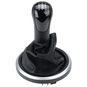 5 sebességes öko bőr váltókar hüvely diófa kivitelben, kompatibilis a Ford Fiesta 2001-2008, Fusion 2002-2012 modellekkel, fekete - Img 2