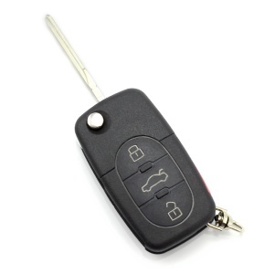 Audi - carcasă cheie tip briceag cu 3+1 butoane, buton de panică și baterie 2032