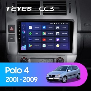 Auto Navigáció Teyes CC3 2K Volkswagen Polo 4 2001-2009 6+128GB 9.5" QLED Octa-core 2Ghz, Android 4G Bluetooth 5.1 DSP - Img 2