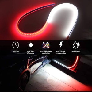 Banda LED usa avertizare rosu alb stroboscopica 12V-120 cm - Img 3