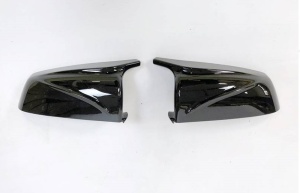 BMW 5-ös széria E60 2007-2010, BMW 5-ös széria F10 2009-2010 modellekkel kompatibilis tükörborítások, fényes fekete M-Design, klipszekkel, az eredeti borítások cseréjére - Img 7