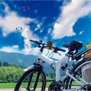 BoxA Bluetooth portabilA cu radio, slot pentru card de memorie, USB AUX si suport pentru bicicleta, motocicleta, negru - Img 7