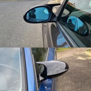 Capace oglinda compatibile cu BMW seria 1 E87 2004-2007, E90, E91 E92 2004-2007 Negru lucios M-Design, cu clipsuri, inlocuiesc capacele originale - Img 5
