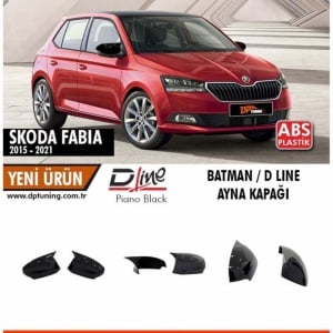 Capace oglinda compatibile cu SKODA Fabia III 2015-2021 Negru lucios Batman Style