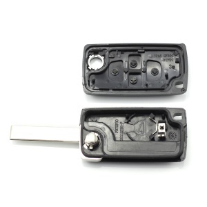 Citroen / Peugeot - Carcasa tip cheie briceag cu 4 butoane si suport baterie, lama tip HU83-SH4 - Img 2