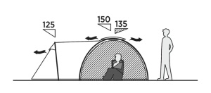 Cort pentru camping tip cupola pentru 4 persoane, 380x260x150 cm, Easy Camp Tent Lomsdal 4 - Img 9