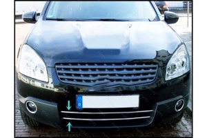 darabos rozsdamentes acél alsó hűtőrács dísz szett, kompatibilis a Nissan Qashqai, Qashqai +2 2007-2010 modellekkel - Img 2