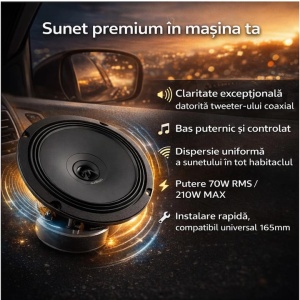 Difuzoare auto Audison Prima APX 6.5 set coaxial 2 căi, 165mm, 70W RMS, 4Ω, set 2 difuzoare - Img 9