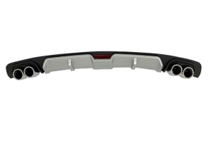 Difuzor bara spate universal , RACE A1 Design, negru mat / gri si catadioptru reflectorizant