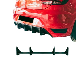 Extensie Difuzor Bara Spate Aero compatibil cu Seat Leon Mk3 Hatchback 2012-2016, culoare negru mat - Img 2