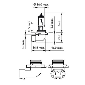 Fényszóró izzó HB4 12V P22D 51W (Blister) Vision Philips