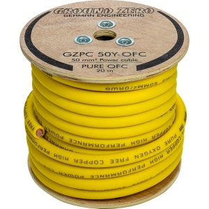 GZPC 50Y-OFC Cablu de alimentare monofilar galben Ground Zero de 50mm², cupru, rola 20m