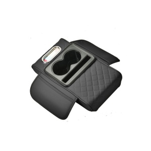 Husa cotiera auto 3 in 1 cu suport pahare si servetele, Culoare negru