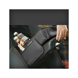 Husa cotiera auto 3 in 1 cu suport pahare si servetele, Culoare negru - Img 3