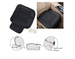Husa scaun auto individuala pentru sezut, pentru fata, piele ecologica 50x50 cm, negru - Img 2