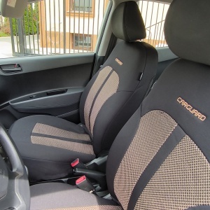 Huse universale premium pentru scaune auto bej+negru - Img 2