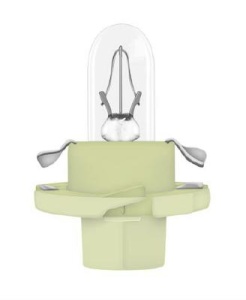INDIKÁTOR IZZÓ BX8.4D VILÁGOSZÖLD FOGLALAT 12V 2W KÉSZLET 10 DB OSRAM