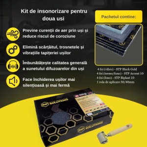 Kit de insonorizare pentru doua usi STP Black Gold - 3 Straturi Vibro Fono Termo - Img 8