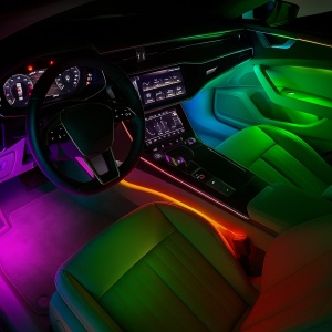 Lumini ambientale universale, RGB Acrilice 18 in 1 Dinamice cu efect symphony, Control din Aplicatie Bluetooth / Buton - Img 2