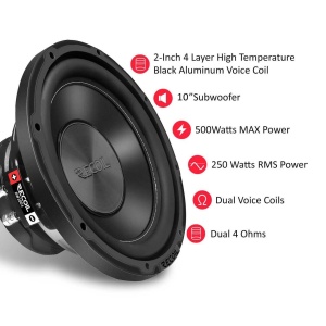 RW10D4 SUBWOOFER RECOIL DE 25CM (10"), 4+4Ω, 500W - Img 2