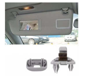 Set 2 cleme parasolar auto, culoare gri, compatibil VW Audi Skoda - Img 8