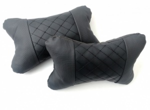 Set 2 pernute universale pentru tetiere, piele ecologica neagra