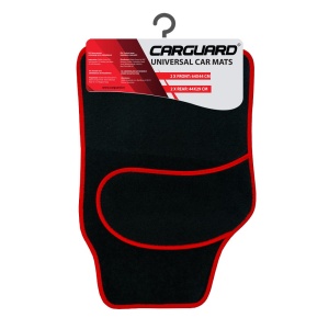 Set covorase auto textile universale 64 x 44 cm | 44 x 29 cm - negru - roșu - Img 2