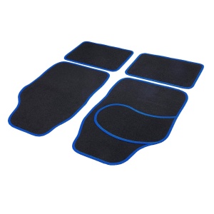 Set covorase auto textile universale 64 x 44 cm | 44 x 29 cm - negru - albastru