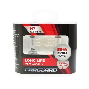 Set de 2 becuri Halogen H7, 55W, +50% Intensitate - LONG LIFE - Img 1