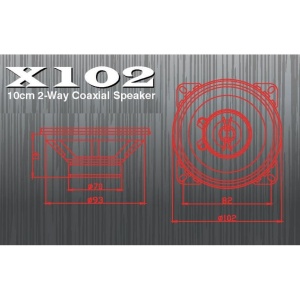 X102 EXCALIBUR 10CM-ES KOAXIÁLIS HANGSZÓRÓK, 40W RMS - Img 2