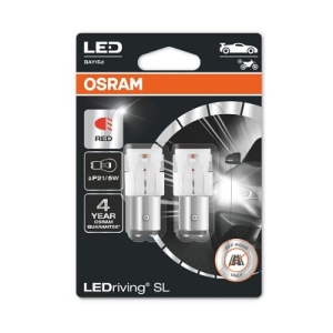 2 db-os kiegészítő LED izzó készlet 12V (P21/5W) piros BLI OSRAM