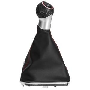 Autó váltógomb fekete műbőr borítással VW Golf 7 2012-2019, 6 sebességes, GTI Design - Img 3