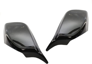 BMW 5-ös széria E60 2004-2007 modellekkel kompatibilis tükörborítások, fényes fekete M-Design, klipszekkel, az eredeti borítások cseréjére