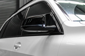 BMW X3 G01 2020->, BMW X4 G02 2020-> modellekhez kompatibilis tükörborítások, fényes fekete M-Design, klipszekkel, az eredeti borítások cseréjére - Img 5