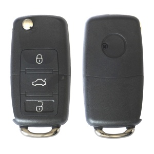 CARCASA CHEIE CONTACT PENTRU VOLKSWAGEN JETTA / PASSAT (B5-B6-B7) / POLO / SCIROCCO / TIGUAN, 3 BUTOANE, CU CHEIE - Img 2