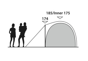 Cort camping tip cupola cu 2 camere, potrivit pentru 5 persoane, 360x320x180 cm, Outwell Tent Cloud 5 - Img 9