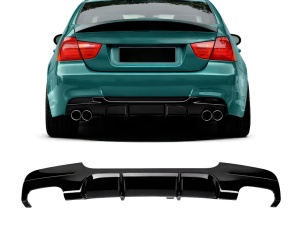 Difuzor Bara Spate cu Evacuare Dubla stanga dreapta compatibil cu BMW Seria 3 E90 Facelift 2008-2012 M-Tehnik Design - Img 2