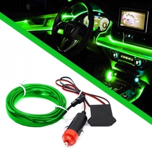 Fir cu neon 2 Metri, 12V culoare Verde - Img 5