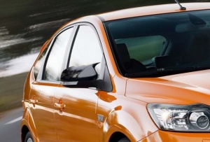 Ford Focus 3 2011-2018 modellel kompatibilis tükörborítások, fényes fekete BATMAN stílusban - Img 4