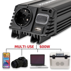 HEYNER PREMIUM M PRO FESZÜLTSÉGVÁLTÓ 300-600W 12V TÁPELLÉK 230V KIMENET USB-VEL - Img 4